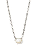 CAILIN CRYSTAL PENDANT NECKLACE SILVER IVORY MOTHER OF PEARL