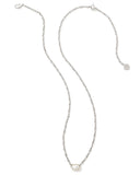 CAILIN CRYSTAL PENDANT NECKLACE SILVER IVORY MOTHER OF PEARL