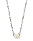 CAILIN CRYSTAL PENDANT NECKLACE SILVER CHAMPAGNE OPAL CRYSTAL