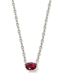 CAILIN CRYSTAL PENDANT NECKLACE SILVER BURGUNDY CRYSTAL