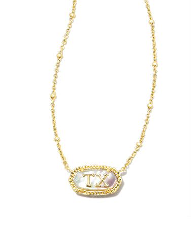 ELISA PENDANT TEXAS NECKLACE GOLD IVORY MOTHER OF PEARL