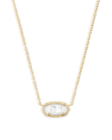 ELISA SHORT PENDANT NECKLACE GOLD IVORY MOTHER OF PEARL