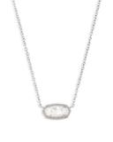 ELISA SILVER PENDANT NECKLACE IVORY MOTHER OF PEARL