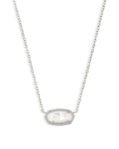 ELISA SILVER PENDANT NECKLACE IVORY MOTHER OF PEARL