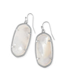 Kendra Scott Elle Silver Drop Earrings in Ivory Mother of Pearl
