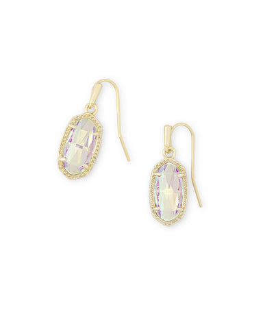 Kendra Scott Lee Gold Drop Earrings in Dichroic Glass