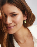 Kendra Scott Lee Gold Drop Earrings in Dichroic Glass