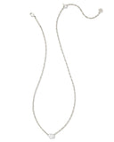 CAILIN CRYSTAL PENDANT NECKLACE RHODIUM METAL WHITE CZ