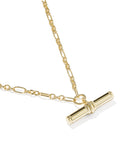 BREE METAL T BAR SHORT PENDANT NECKLACE GOLD