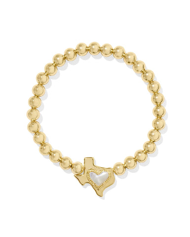 Kendra Scott-Ari Heart Texas Stretch Bracelet Gold Ivory