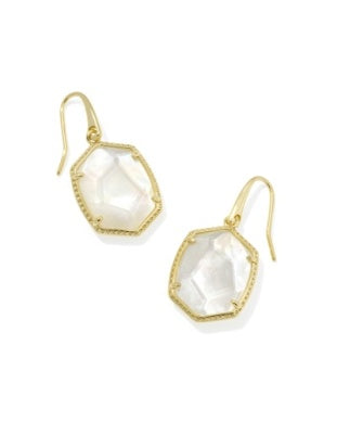 Kendra Scott-Daphne Frame Drop Earrings Gold Ivory Mother of Pearl