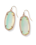 Elle Gold Drop Earrings ROSE GOLD DICHROIC GLASS