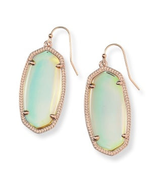 Elle Gold Drop Earrings ROSE GOLD DICHROIC GLASS