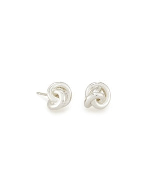 PRESLEIGH LOVE KNOT STUD EARRINGS BRIGHT SILVER METAL