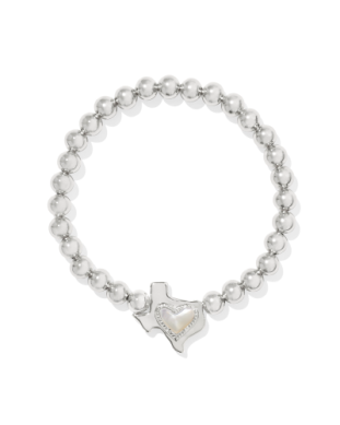 Kendra Scott-Ari Heart Texas Stretch Bracelet Silver Ivory