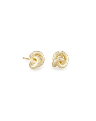 PRESLEIGH LOVE KNOT STUD EARRINGS GOLD METAL