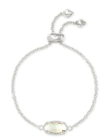 ELAINA DELICATE CHAIN BRACELET RHODIUM DICHROIC GLASS