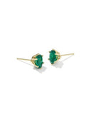 CAILIN CRYSTAL STUD EARRINGS GOLD GREEN CRYSTAL