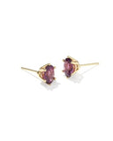 CAILIN CRYSTAL STUD EARRINGS GOLD PURPLE CRYSTAL