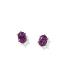 CAILIN CRYSTAL STUD EARRINGS GOLD PURPLE CRYSTAL