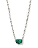 Calin Crystal Pendnt Necklace Silver Green Crystal