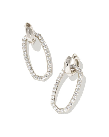 DANIELLE LINK EARRINGS RHODIUM WHITE CRYSTAL