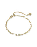 FATE SET OF 2 DELICATE CHAIN BRACELETS GOLD WHITE CZ