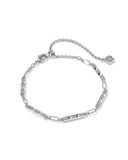 FATE SET OF 2 DELICATE CHAIN BRACELETS SILVER WHITE CZ