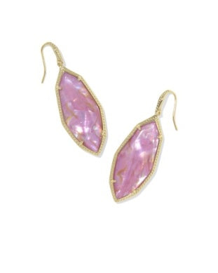 OPHELIA DROP EARRINGS GOLD LIGHT MAUVE ILLUSION