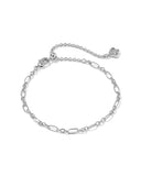 FATE SET OF 2 DELICATE CHAIN BRACELETS SILVER WHITE CZ