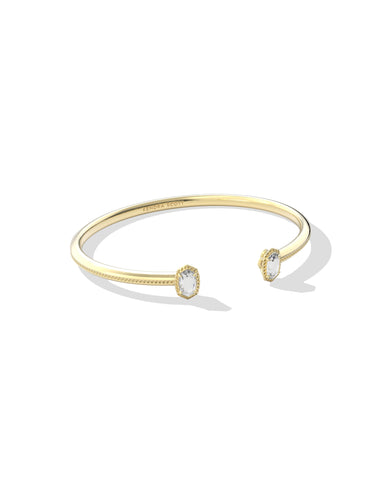MINI ELTON LUXE CUFF BRACELET GOLD WHITE CZ S/M