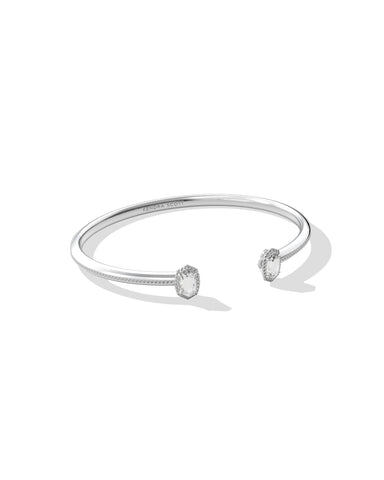 MINI ELTON LUXE CUFF BRACELET SILVER WHITE CZ S/M
