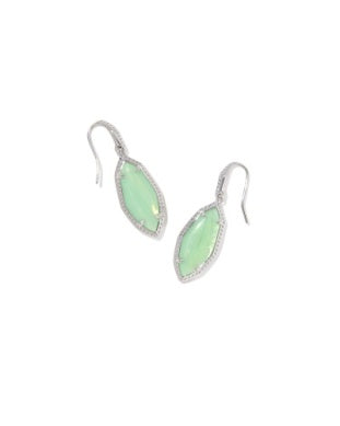 OPHELIA SMALL DROP EARRINGS SILVER MINT IRIDESCENT ABALONE