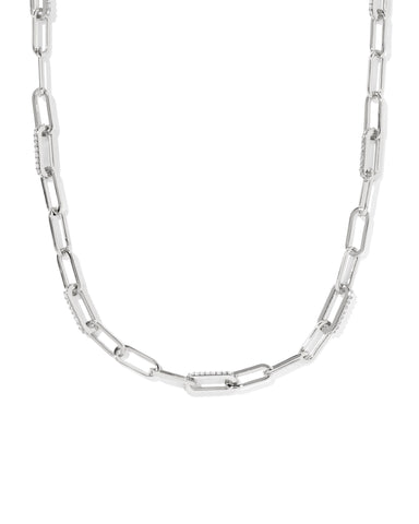 BELLA CHAIN NECKLACE SILVER WHITE CZ