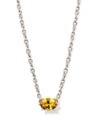 Cailin Crystal Pendant Necklace Silver Golden Yellow Crystal