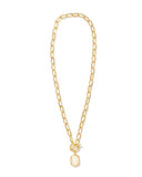 DAPHNE LINK AND CHAIN NECKLACE GOLD IVORY MOTHER OF PEARL