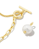 LEIGHTON PEARL CHAIN NECKLACE GOLD WHITE PEARL