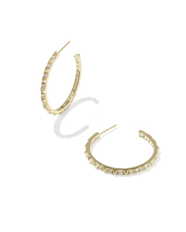 FATE HOOP EARRINGS GOLD WHITE CZ