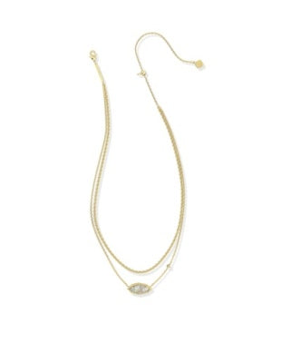 OPHELIA MULTI STRAND NECKLACE GOLD IRIDESCENT ABALONE