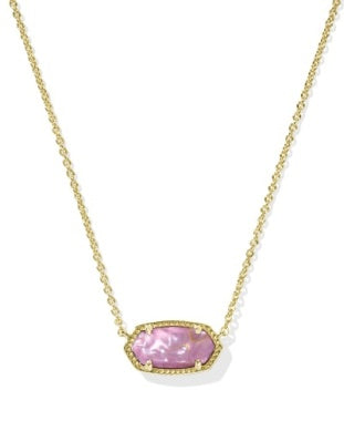 ELISA PENDANT NECKLACE GOLD LIGHT MAUVE