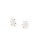 CAILIN CRYSTAL STUD EAR GOLD WHITE IRDSCNT