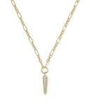 FATE SHORT PENDANT NECKLACE GOLD WHITE CZ