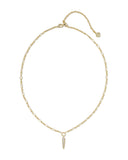 FATE SHORT PENDANT NECKLACE GOLD WHITE CZ