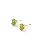 CAILIN CRYSTAL STUD EARRINGS GOLD LIGHT GREEN CRYSTAL