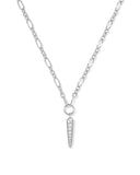 FATE SHORT PENDANT NECKLACE SILVER WHITE CZ