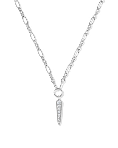 FATE SHORT PENDANT NECKLACE SILVER WHITE CZ
