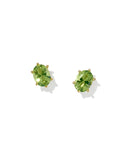 CAILIN CRYSTAL STUD EARRINGS GOLD LIGHT GREEN CRYSTAL