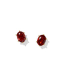 CAILIN CRYSTAL STUD EARRINGS GOLD BURGUNDY CRYSTAL
