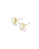 CAILIN CRYSTAL STUD EARRINGS GOLD IVORY MOTHER OF PEARL