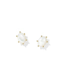 CAILIN CRYSTAL STUD EARRINGS GOLD IVORY MOTHER OF PEARL